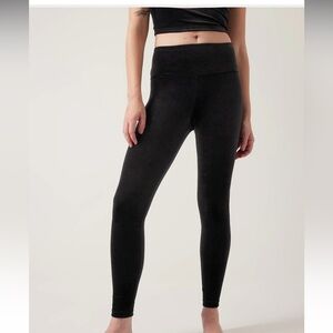Athleta Women’s Black Mid Rise Stretch Elation Velvet Tight Legging Size S